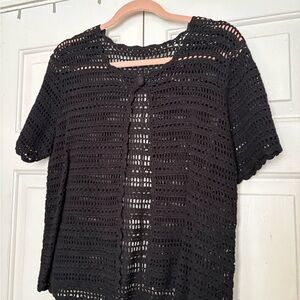 Black Crochet Cardigan